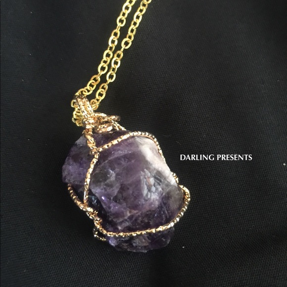 AMETHYST 18K DIPPED CHAIN NECKLACE - Picture 4 of 4